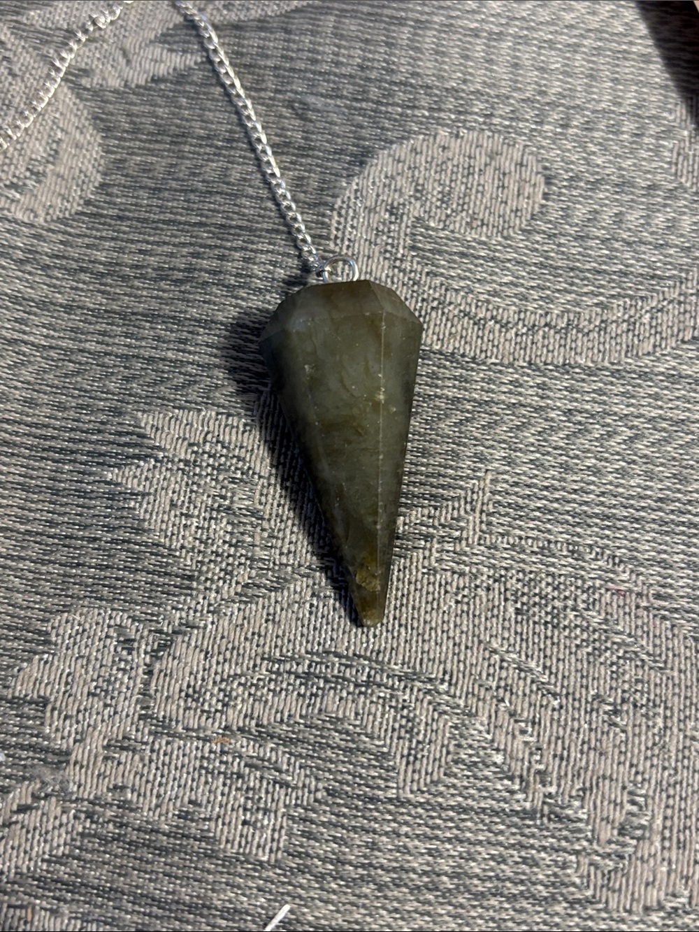Labradorite Faceted Pendulum Necklace - Gray-Green